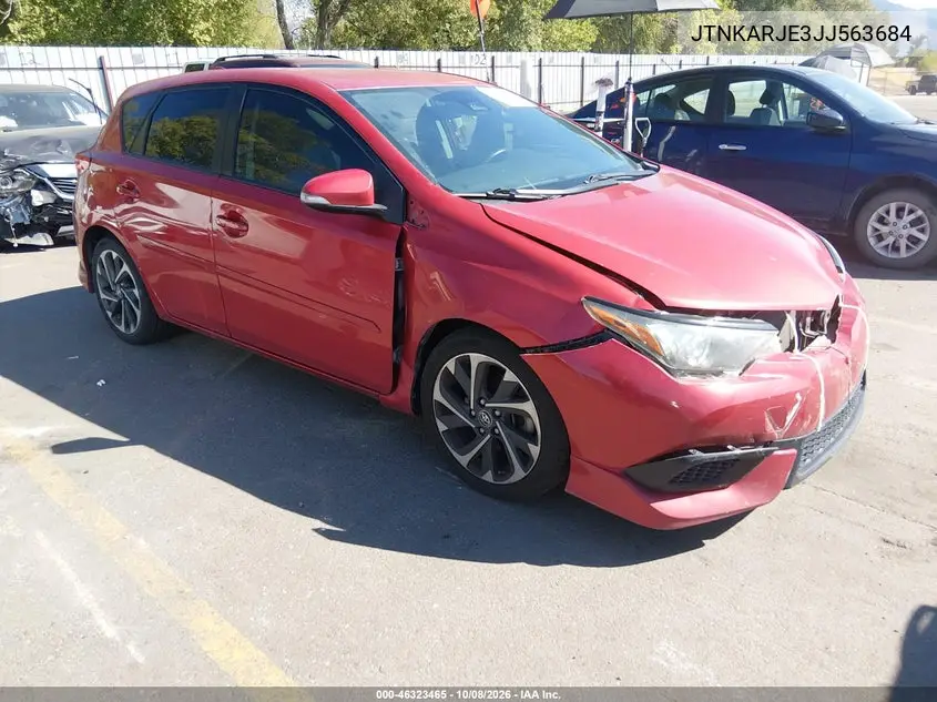 TOYOTA COROLLA 2018, VIN JTNKARJE3JJ563684