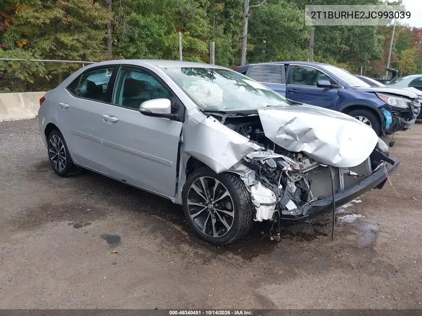 TOYOTA COROLLA 2018, VIN 2T1BURHE2JC993039