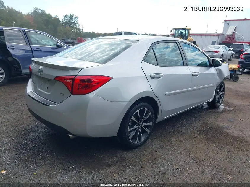 2018 TOYOTA COROLLA VIN 2T1BURHE2JC993039 — фото 4
