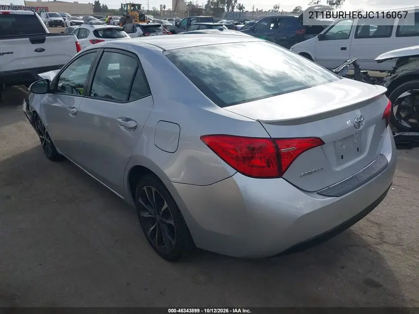 2018 TOYOTA COROLLA VIN 2T1BURHE6JC116067 — фото 3