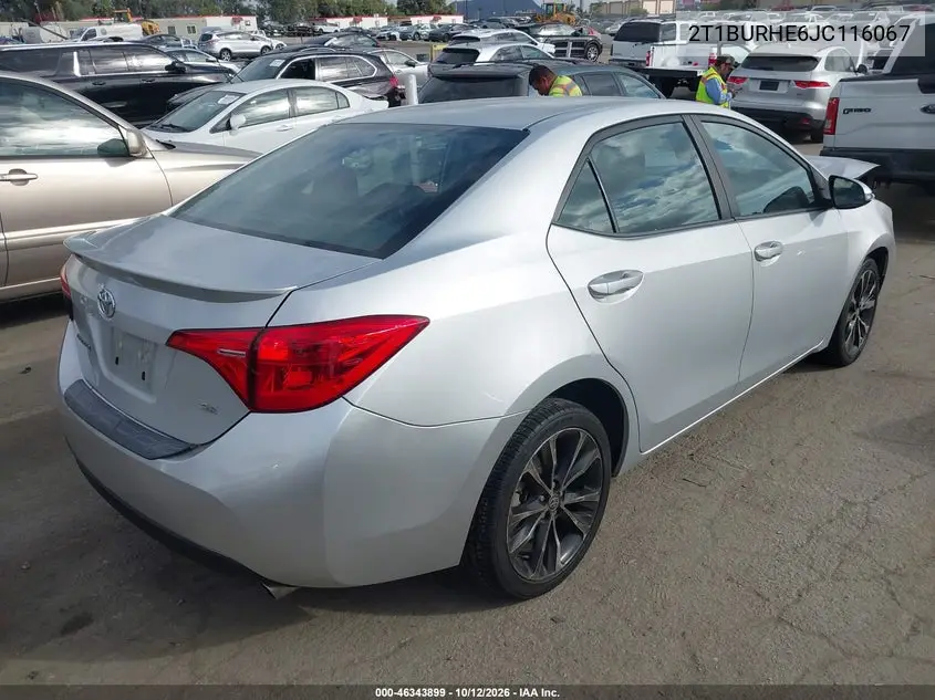 2018 TOYOTA COROLLA VIN 2T1BURHE6JC116067 — фото 4