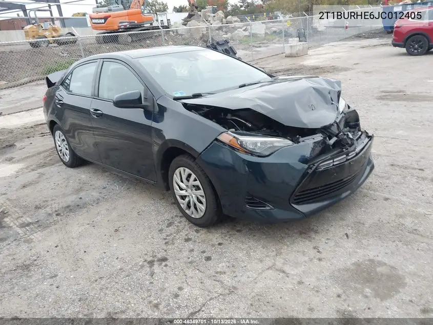 TOYOTA COROLLA 2018, VIN 2T1BURHE6JC012405