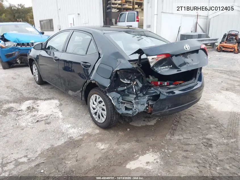 2018 TOYOTA COROLLA VIN 2T1BURHE6JC012405 — фото 3