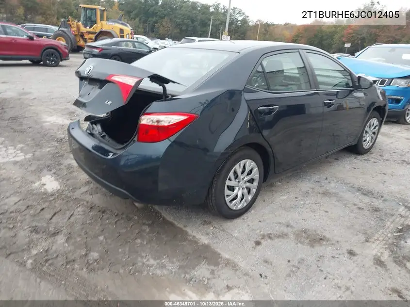 2018 TOYOTA COROLLA VIN 2T1BURHE6JC012405 — фото 4