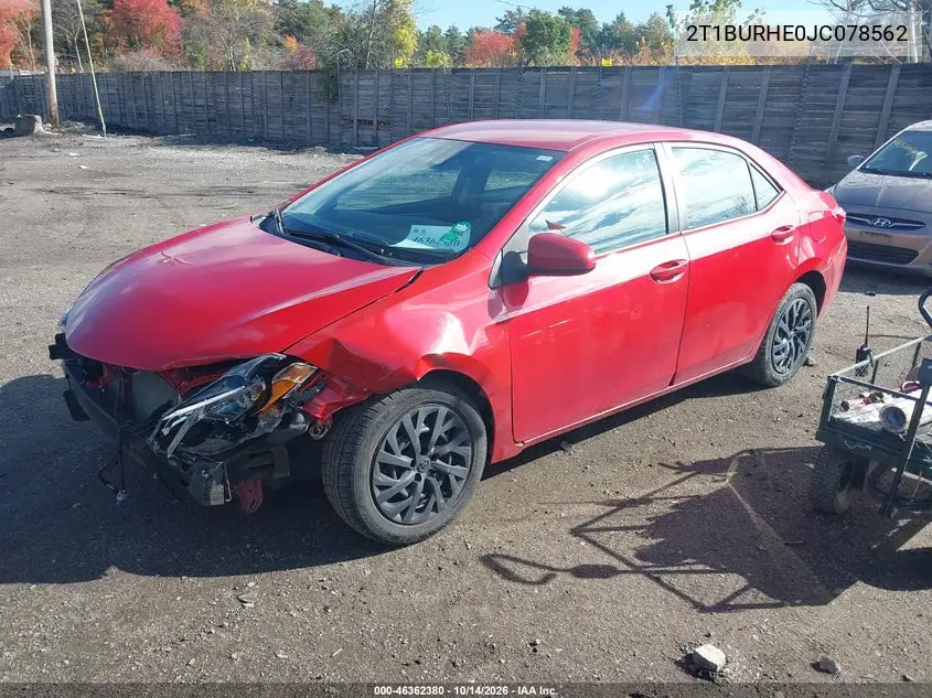 2018 TOYOTA COROLLA VIN 2T1BURHE0JC078562 — фото 2