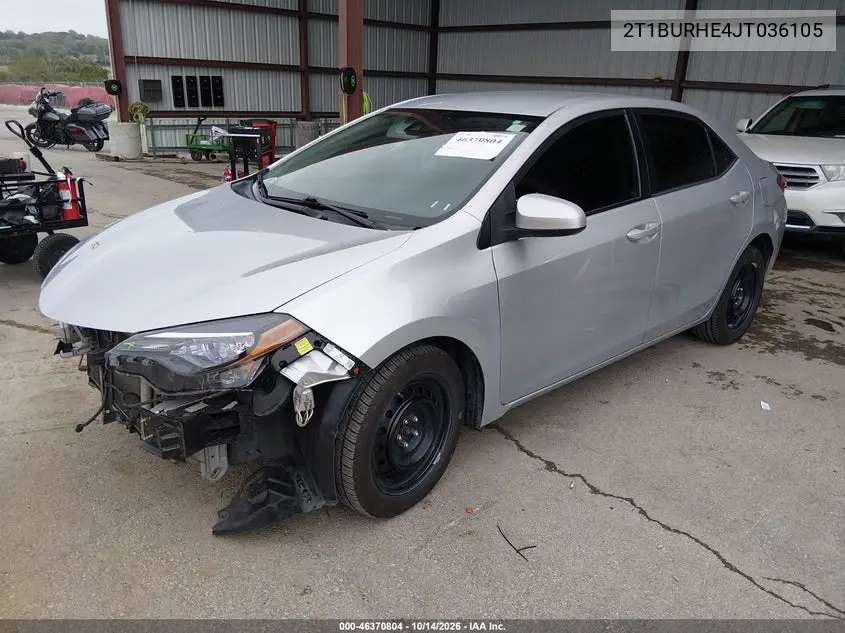 2018 TOYOTA COROLLA VIN 2T1BURHE4JT036105 — фото 2