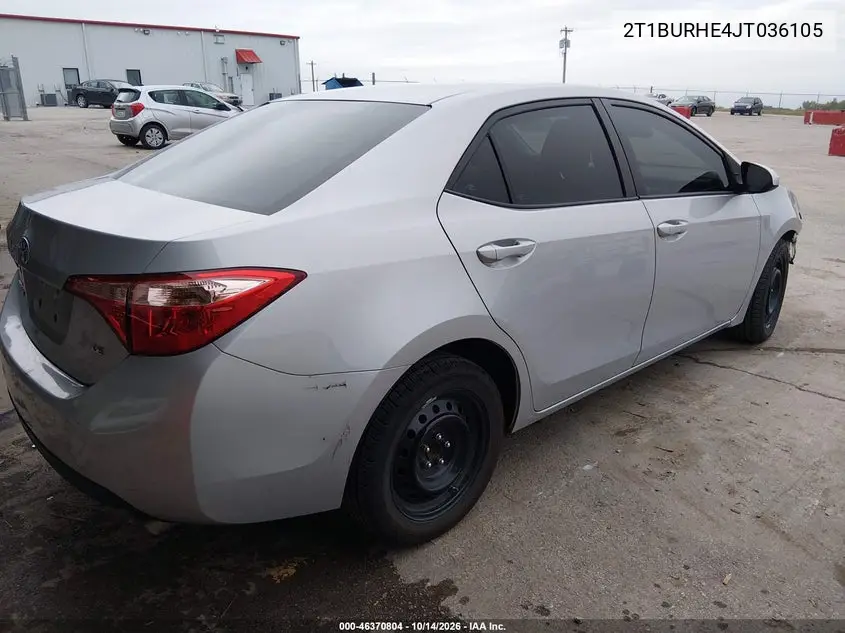 2018 TOYOTA COROLLA VIN 2T1BURHE4JT036105 — фото 4