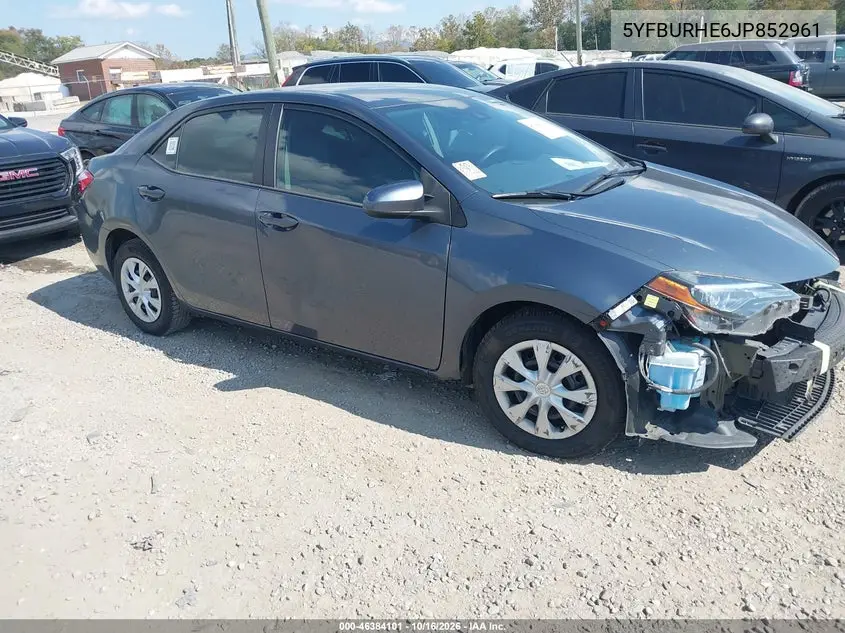 TOYOTA COROLLA 2018, VIN 5YFBURHE6JP852961