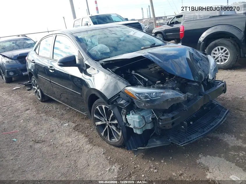 TOYOTA COROLLA 2018, VIN 2T1BURHE0JC100270