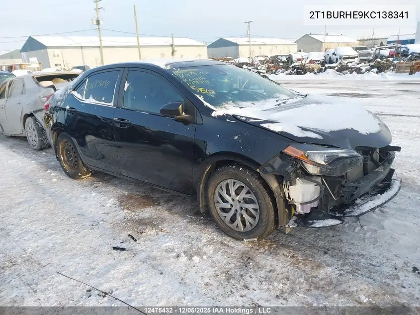 TOYOTA COROLLA 2019, VIN 2T1BURHE9KC138341