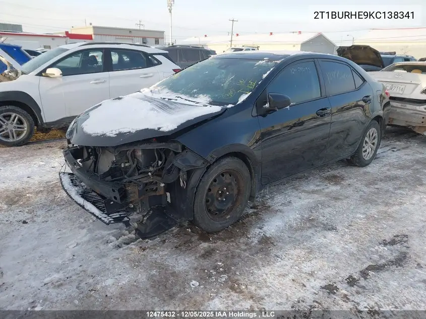 2019 TOYOTA COROLLA VIN 2T1BURHE9KC138341 — фото 2