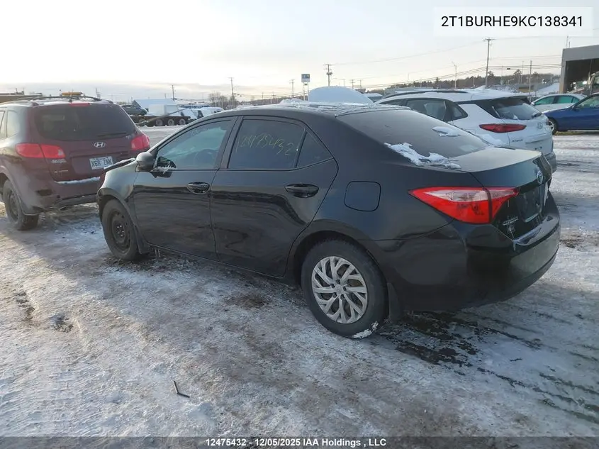 2019 TOYOTA COROLLA VIN 2T1BURHE9KC138341 — фото 3