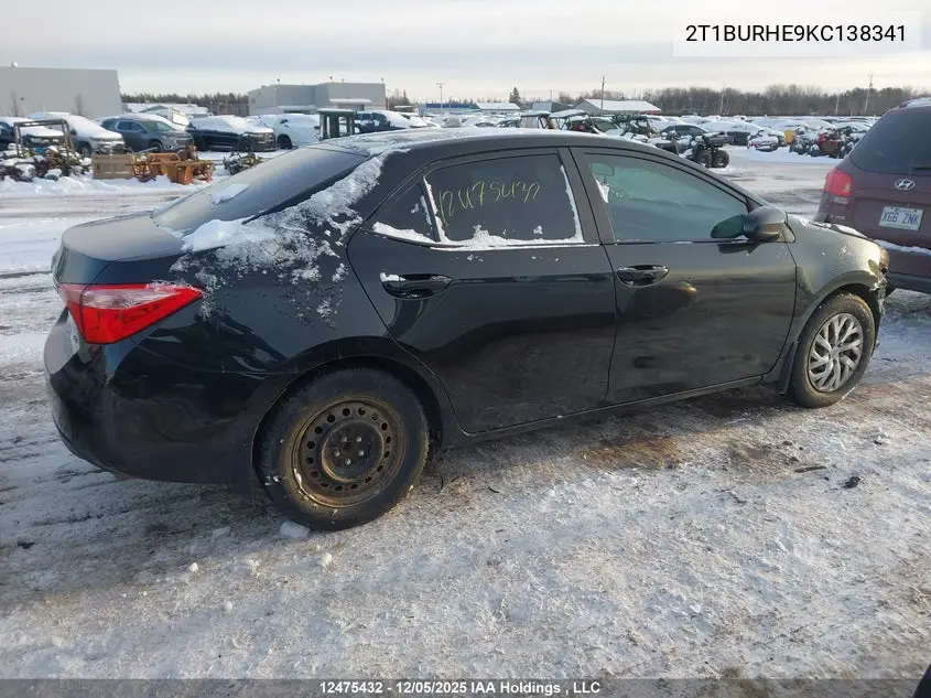2019 TOYOTA COROLLA VIN 2T1BURHE9KC138341 — фото 4