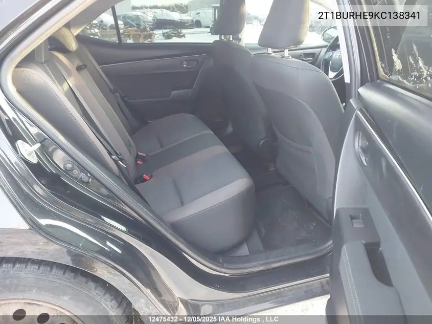2019 TOYOTA COROLLA VIN 2T1BURHE9KC138341 — фото 8