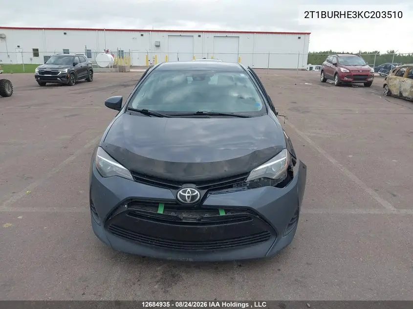 2019 TOYOTA COROLLA VIN 2T1BURHE3KC203510 — фото 11