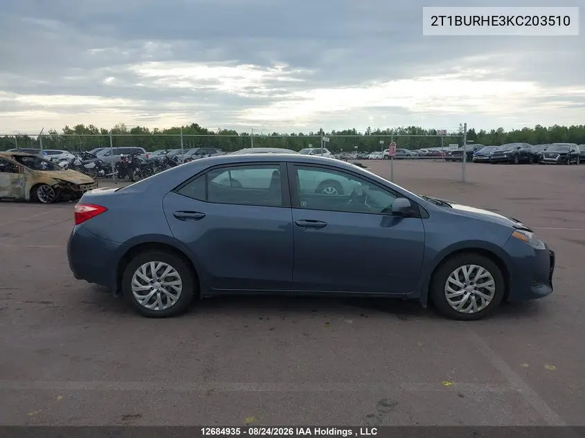 2019 TOYOTA COROLLA VIN 2T1BURHE3KC203510 — фото 12