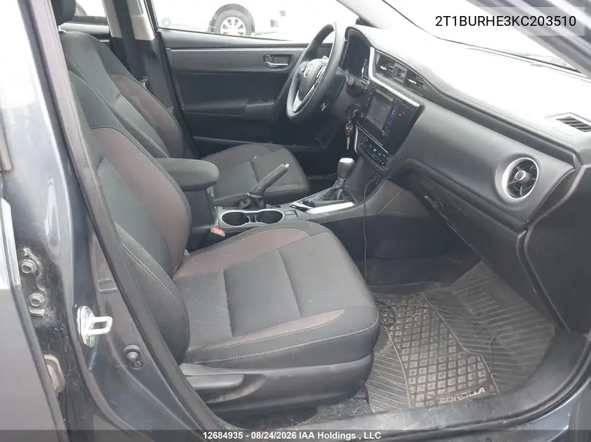 2019 TOYOTA COROLLA VIN 2T1BURHE3KC203510 — фото 5