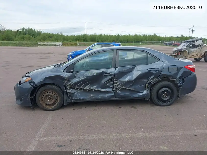 2019 TOYOTA COROLLA VIN 2T1BURHE3KC203510 — фото 6