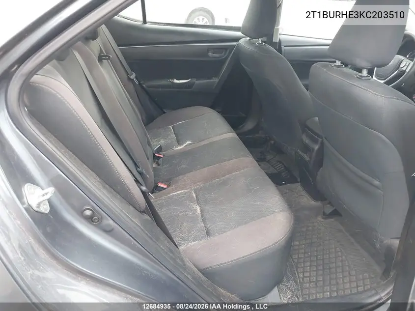 2019 TOYOTA COROLLA VIN 2T1BURHE3KC203510 — фото 8