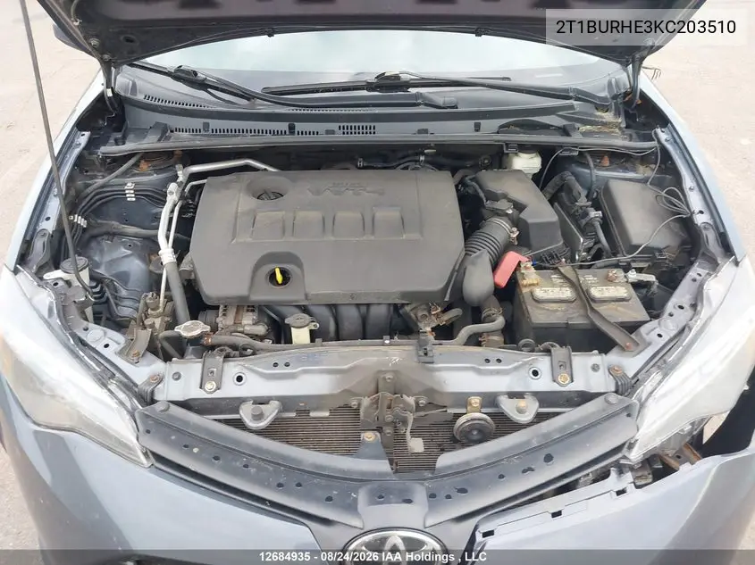 2019 TOYOTA COROLLA VIN 2T1BURHE3KC203510 — фото 9