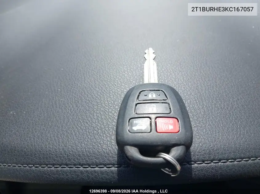 2019 TOYOTA COROLLA VIN 2T1BURHE3KC167057 — фото 11