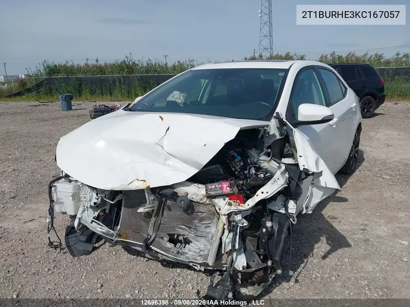 2019 TOYOTA COROLLA VIN 2T1BURHE3KC167057 — фото 2