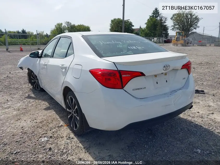 2019 TOYOTA COROLLA VIN 2T1BURHE3KC167057 — фото 3
