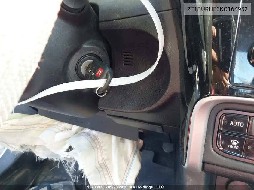 2019 TOYOTA COROLLA VIN 2T1BURHE3KC164952 — фото 11