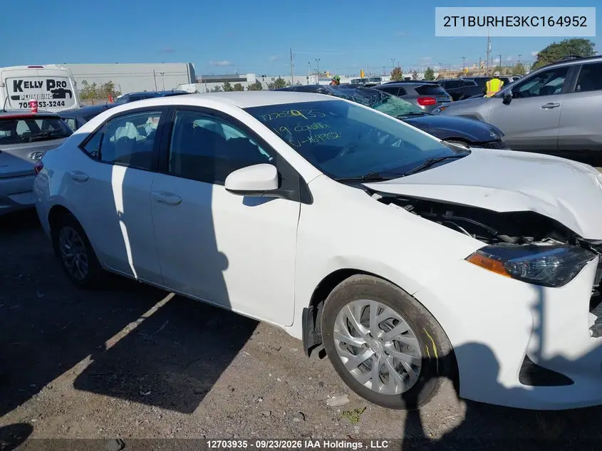 2019 TOYOTA COROLLA VIN 2T1BURHE3KC164952 — фото 13