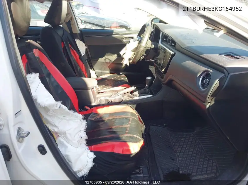 2019 TOYOTA COROLLA VIN 2T1BURHE3KC164952 — фото 5