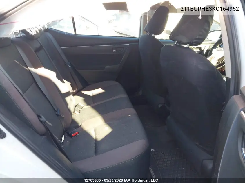 2019 TOYOTA COROLLA VIN 2T1BURHE3KC164952 — фото 8