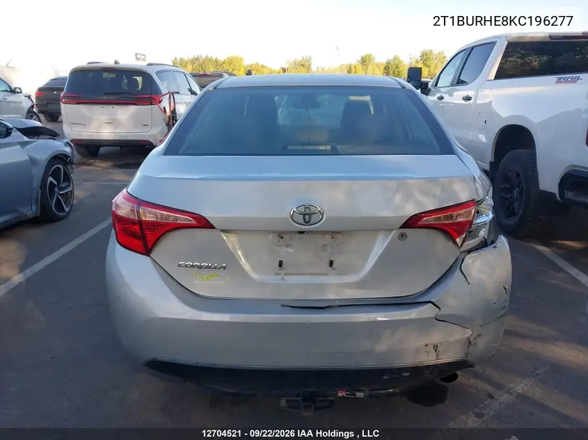 2019 TOYOTA COROLLA VIN 2T1BURHE8KC196277 — фото 16