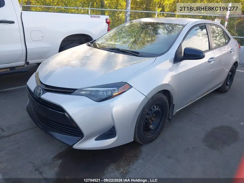 2019 TOYOTA COROLLA VIN 2T1BURHE8KC196277 — фото 2