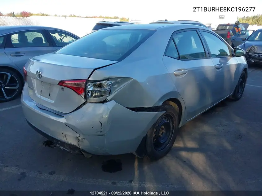 2019 TOYOTA COROLLA VIN 2T1BURHE8KC196277 — фото 4