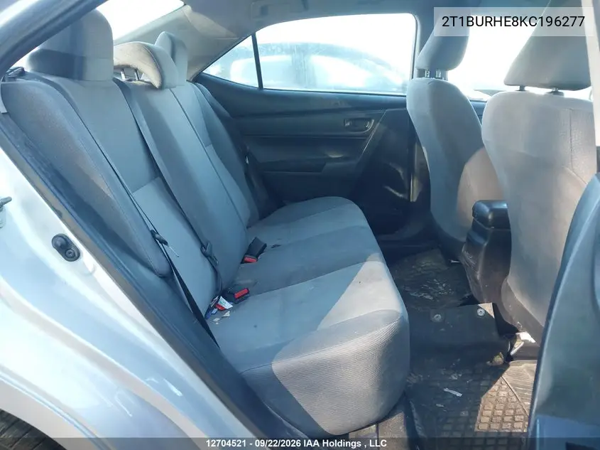 2019 TOYOTA COROLLA VIN 2T1BURHE8KC196277 — фото 8