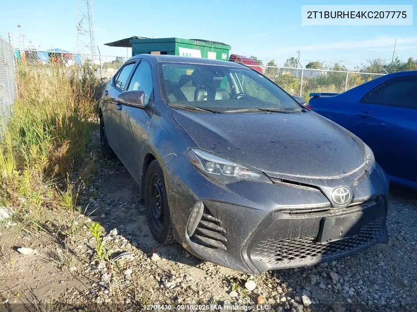 TOYOTA COROLLA 2019, VIN 2T1BURHE4KC207775