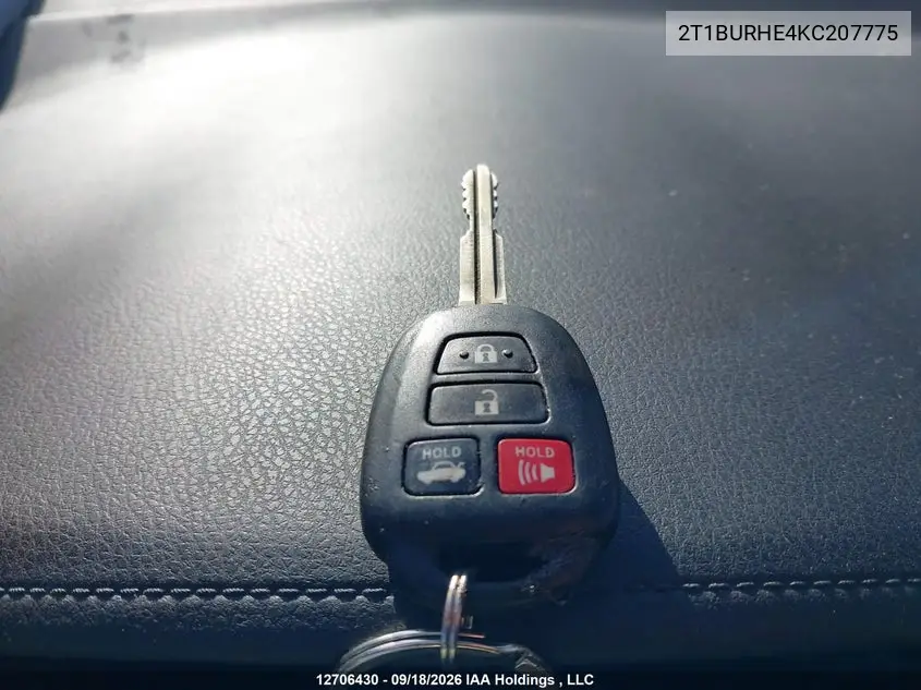 2019 TOYOTA COROLLA VIN 2T1BURHE4KC207775 — фото 11