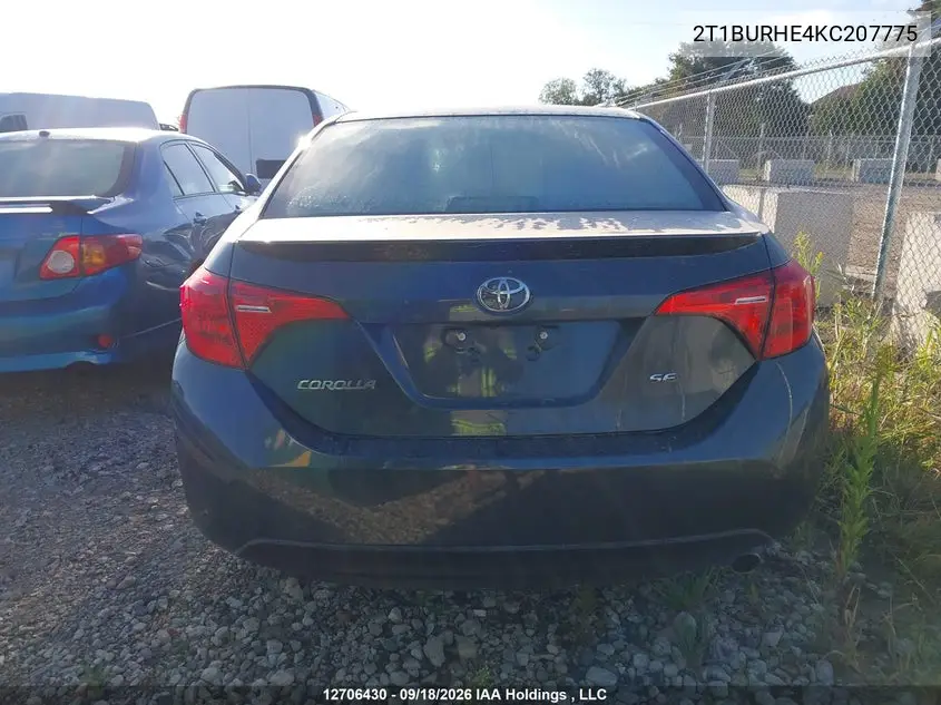 2019 TOYOTA COROLLA VIN 2T1BURHE4KC207775 — фото 16