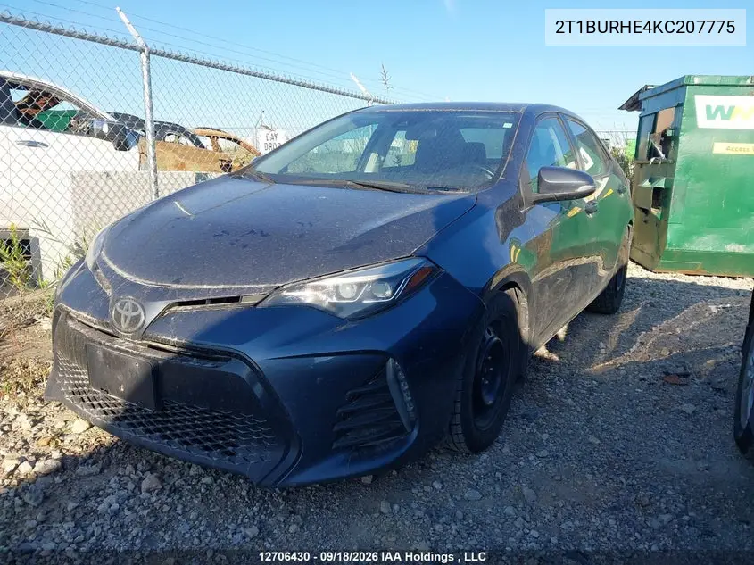 2019 TOYOTA COROLLA VIN 2T1BURHE4KC207775 — фото 2
