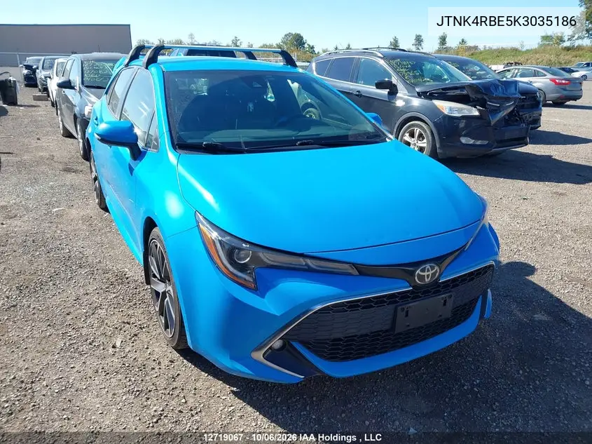 TOYOTA COROLLA 2019, VIN JTNK4RBE5K3035186