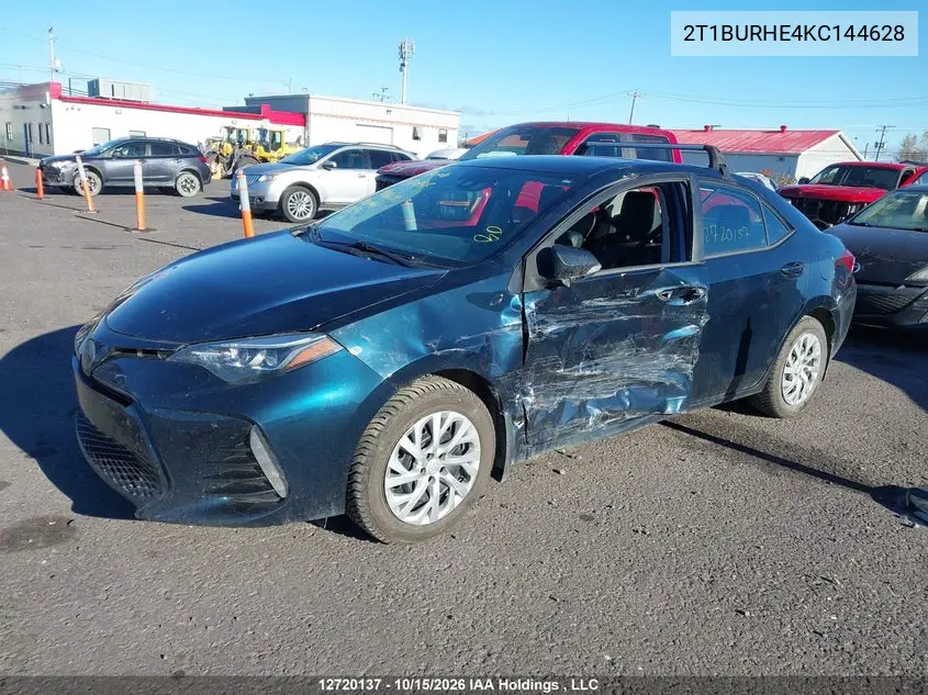 2019 TOYOTA COROLLA VIN 2T1BURHE4KC144628 — фото 2
