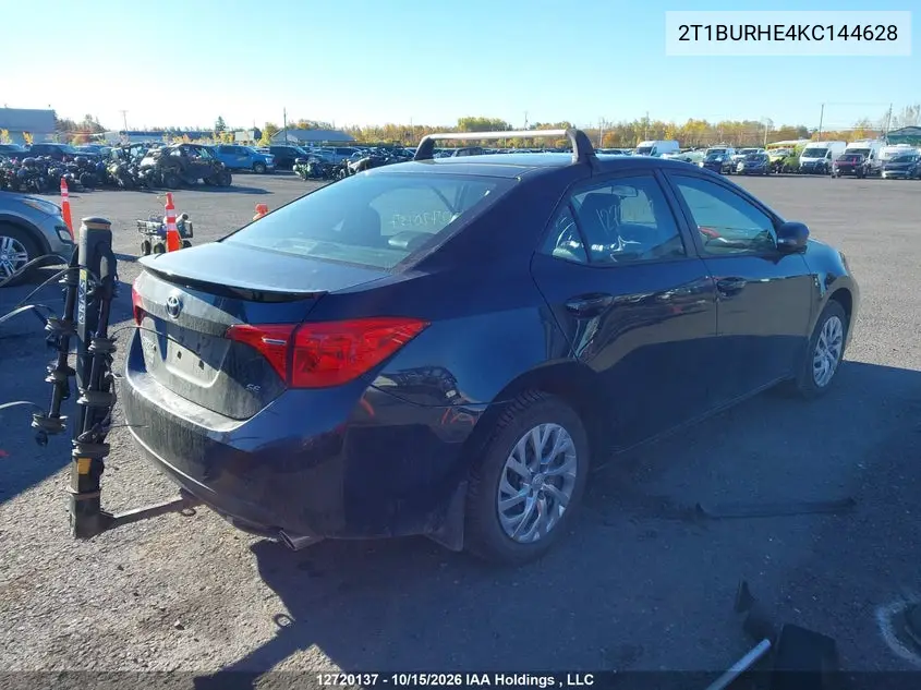 2019 TOYOTA COROLLA VIN 2T1BURHE4KC144628 — фото 4
