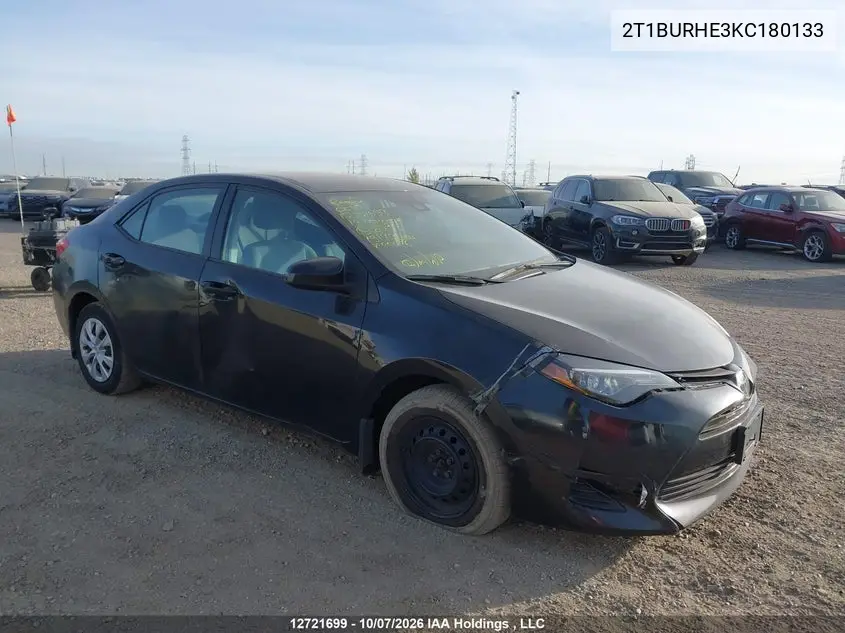 TOYOTA COROLLA 2019, VIN 2T1BURHE3KC180133
