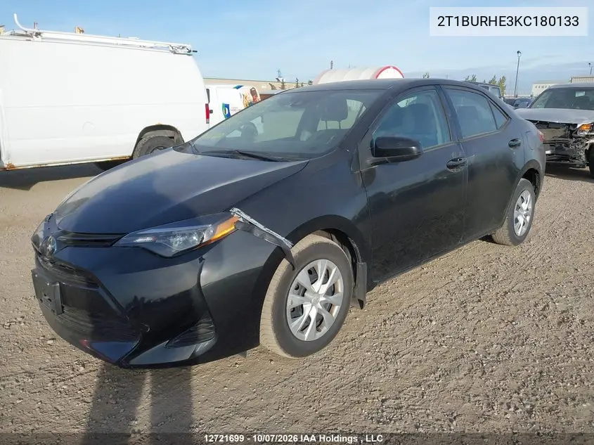 2019 TOYOTA COROLLA VIN 2T1BURHE3KC180133 — фото 2