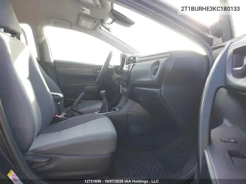 2019 TOYOTA COROLLA VIN 2T1BURHE3KC180133 — фото 5