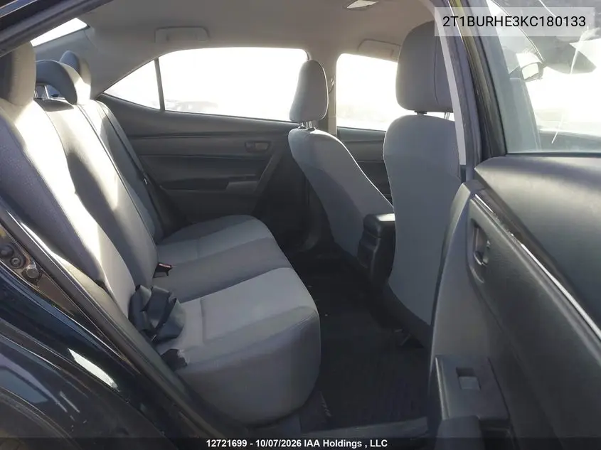 2019 TOYOTA COROLLA VIN 2T1BURHE3KC180133 — фото 8