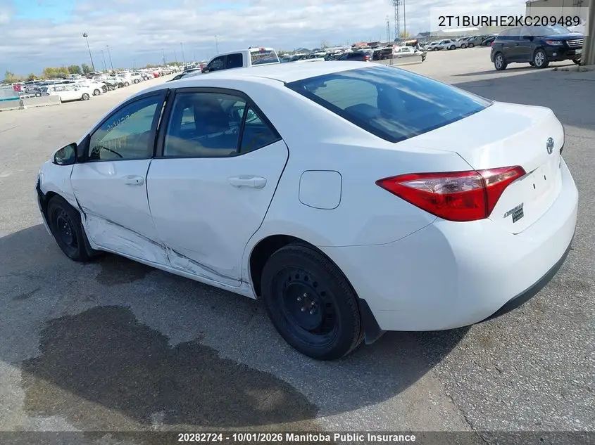 2019 TOYOTA COROLLA VIN 2T1BURHE2KC209489 — фото 3