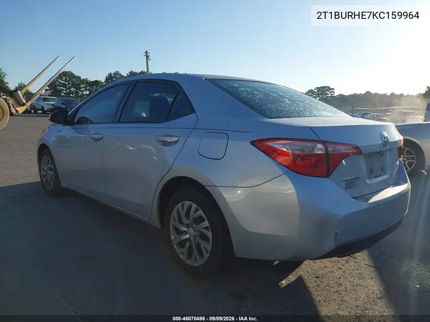 2019 TOYOTA COROLLA VIN 2T1BURHE7KC159964 — фото 3