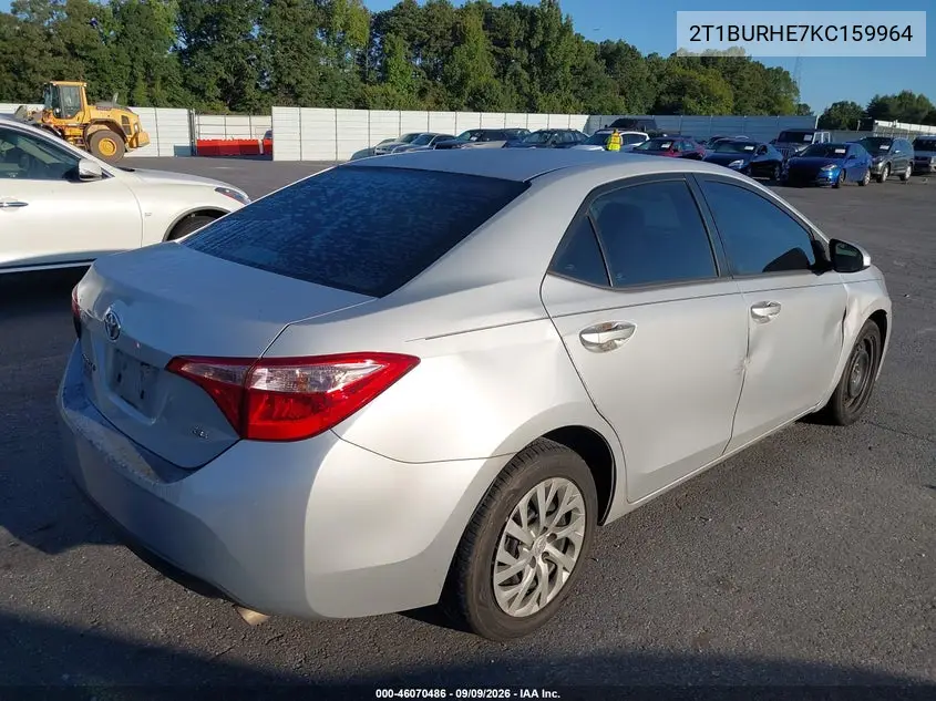 2019 TOYOTA COROLLA VIN 2T1BURHE7KC159964 — фото 4