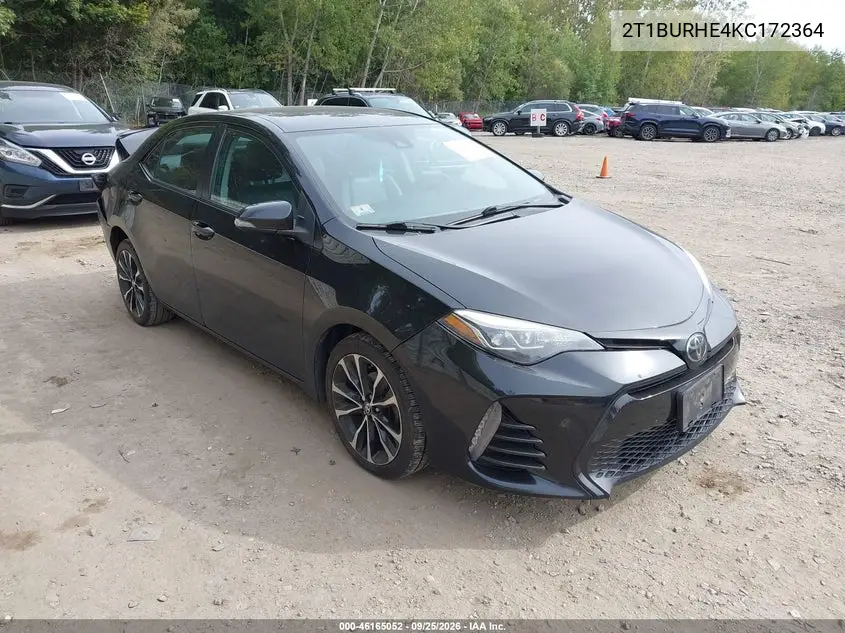 TOYOTA COROLLA 2019, VIN 2T1BURHE4KC172364